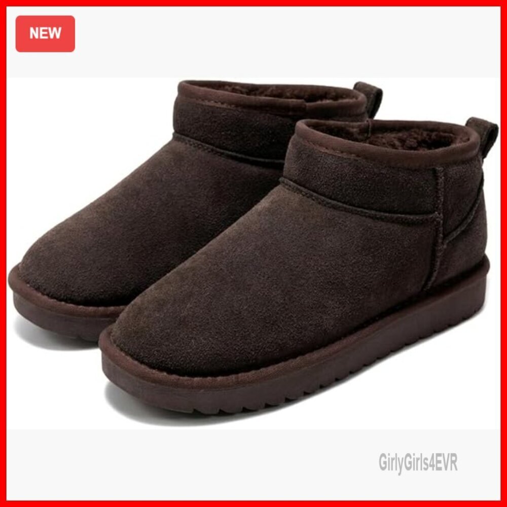 Genuine Leather Ankle Boots Water Resistant Memory Foam Winter Boots